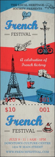 French Event Ticket Product Front