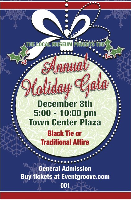 Holiday Ornament Drink Ticket Product Front