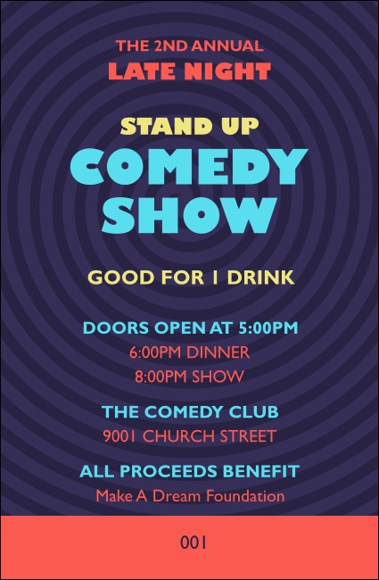 Comedy Spirals Drink Ticket Product Front