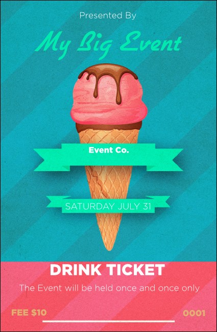 Ice Cream Drink Ticket