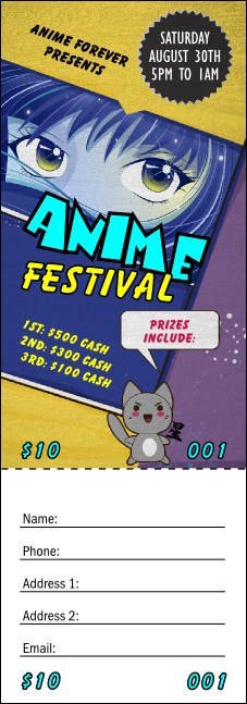Anime Raffle Ticket