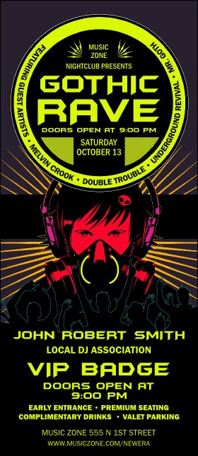 Goth Rave VIP Event Badge Large