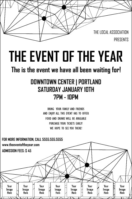 All Purpose Geometric Black and White Image Poster Product Front