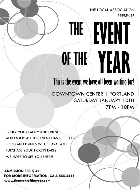 All Purpose Circles Black and White Invitation Product Front