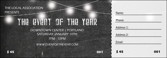 All Purpose Chalkboard Black and White Raffle Ticket Product Front