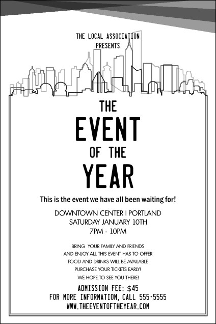 All Purpose Skyline Black and White Poster Product Front