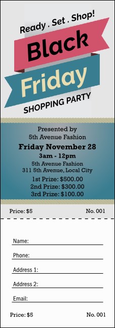 Black Friday Sale Raffle Ticket Product Front