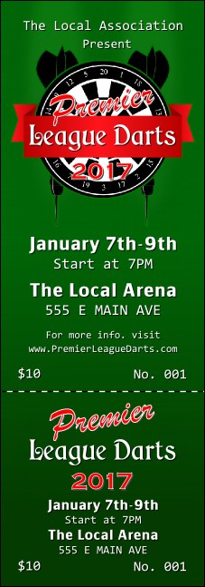 Premier League Darts 2017 Event Ticket Product Front