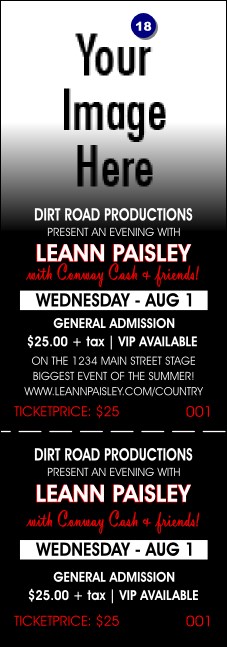 Your Photo Black and Red Event Ticket 0007 Product Front