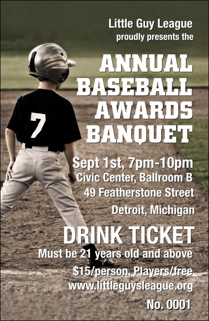 Baseball Drink Ticket