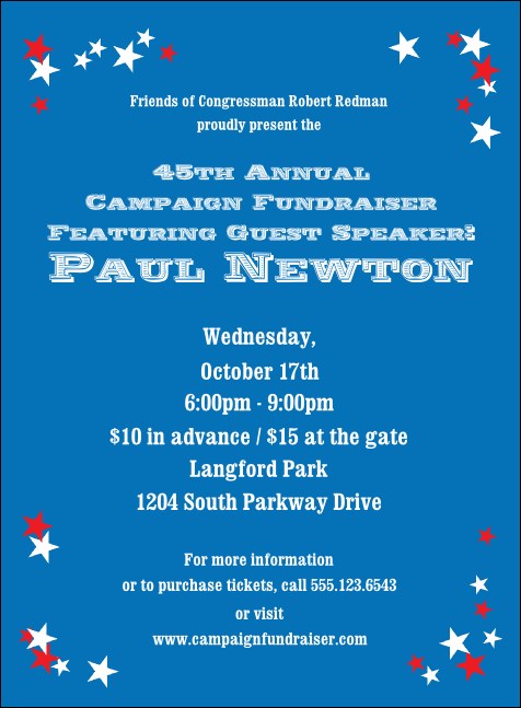 Red, White, and Blue Stars Invitation Product Front