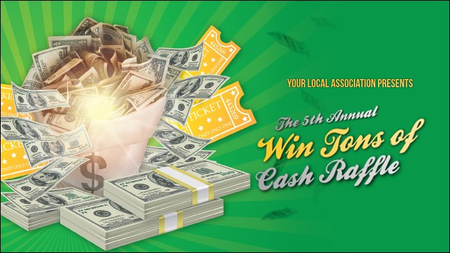 Cash Raffle Green Facebook Event Cover