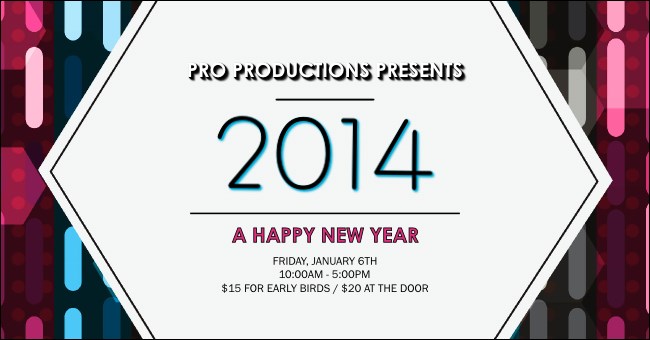 Year Neon Lights Facebook App