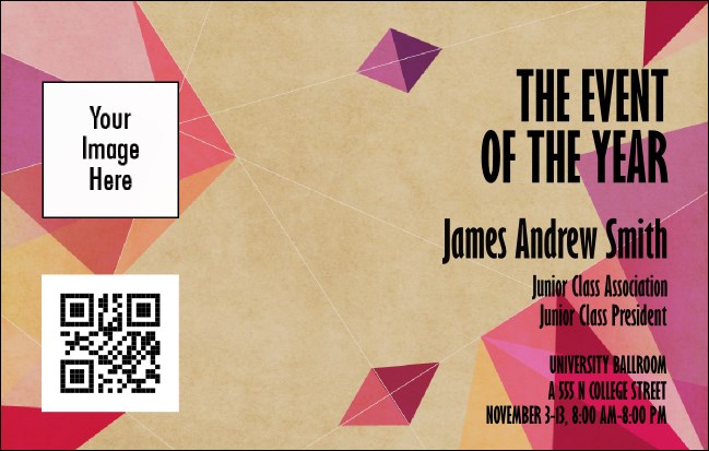 Abstract Geometric Triangles VIP Event Badge Medium Product Front