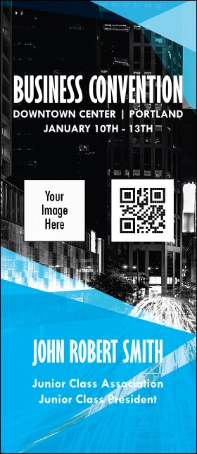 All Purpose Blue Buildings VIP Event Badge Large Product Front