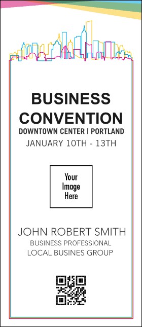 All Purpose Colorful Skyline VIP Event Badge Large