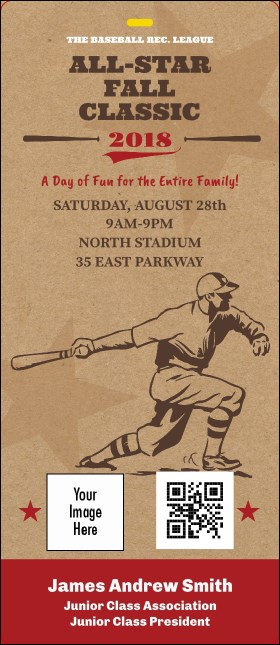 All-Star Retro Baseball VIP Event Badge Large Product Front