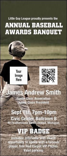 Baseball VIP Event Badge Large Product Front