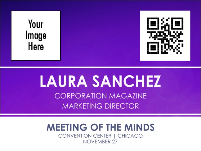 Conference Series: Abstract Purple Economy Event Badge Product Front