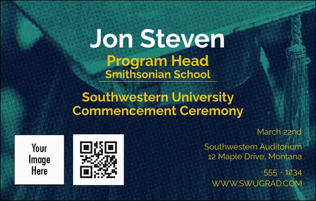 Graduation - Blue and Yellow VIP Event Badge Medium VIP Event Badge Medium Product Front