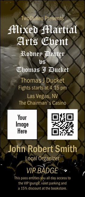 Mixed Martial Arts (Green) VIP Event Badge Large VIP Event Badge Large Product Front