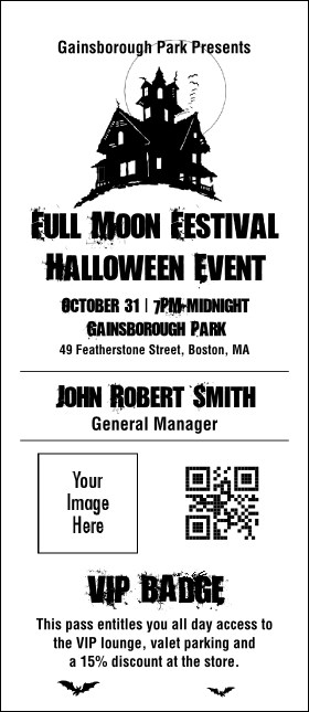 Haunted House VIP Event Badge Large