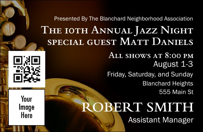 Jazz VIP Event Badge Small Product Front