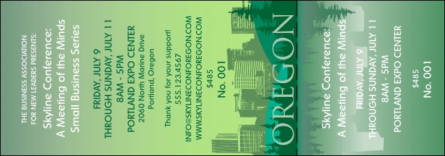 Oregon Event Ticket Product Front