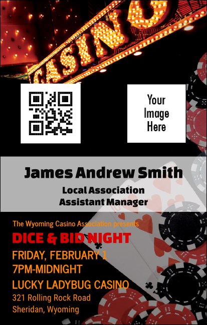 Casino Night VIP Event Badge Medium Product Front