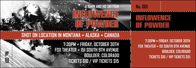 Snow Report Ski Event Ticket B Product Front