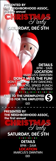 Santa Lineup Event Ticket Product Front