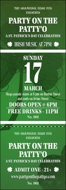 St. Patrick's Day Shamrock Event Ticket Product Front