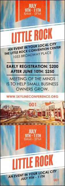 Little Rock Event Ticket Product Front