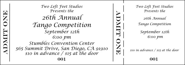 All Purpose General Admission Ticket 004 Product Front