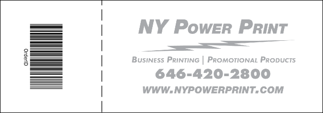 Green and White General Admission Ticket Product Back