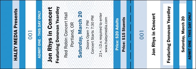Blue Two-Tone General Admission Ticket Product Front