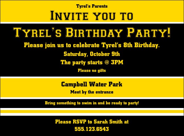 Sports Invitation 006 Product Front