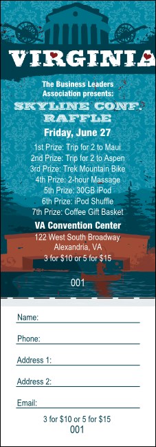 Virginia Raffle Ticket Product Front