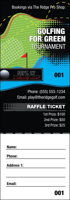 Golf Water Hazard Raffle Ticket Product Front