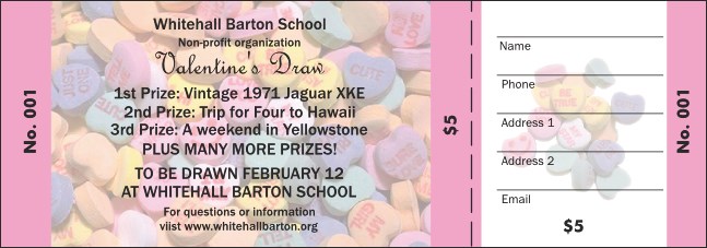 Valentine's Day Raffle Ticket 001 Product Front
