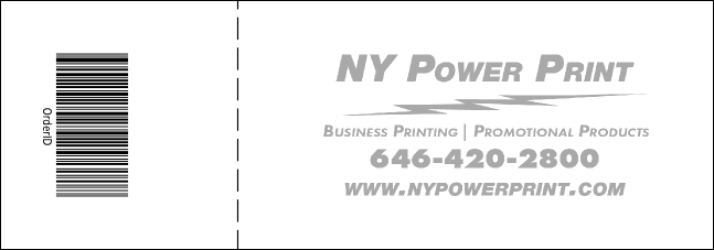 Hollywood Raffle Ticket with stub (Black and white) Product Back