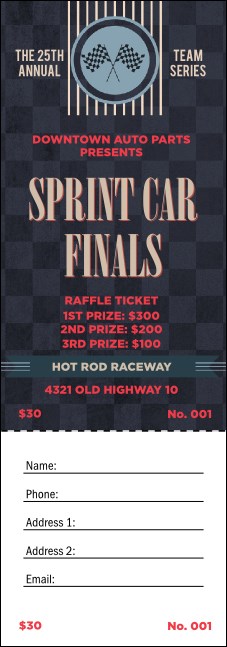Sprint Car Racing Raffle Ticket