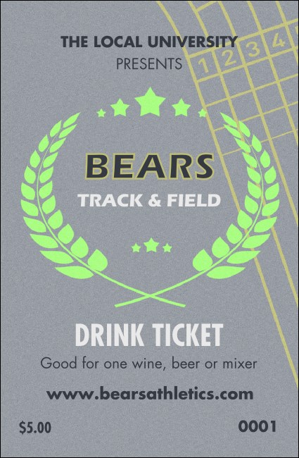 Track and Field Drink Ticket Product Front