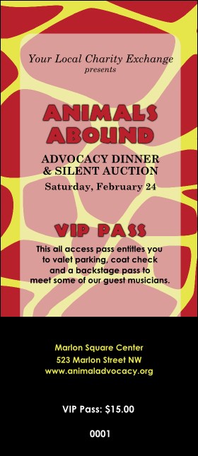 Animal Print Giraffe VIP Pass Product Front