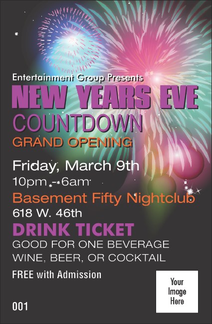 Fireworks Drink Ticket Product Front