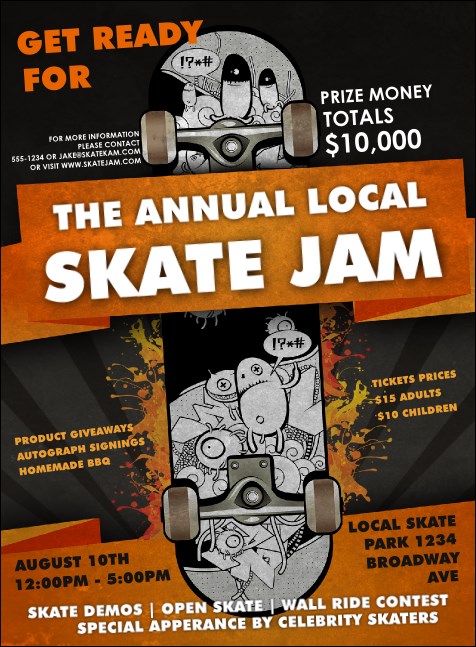 Skateboarding Invitation Product Front